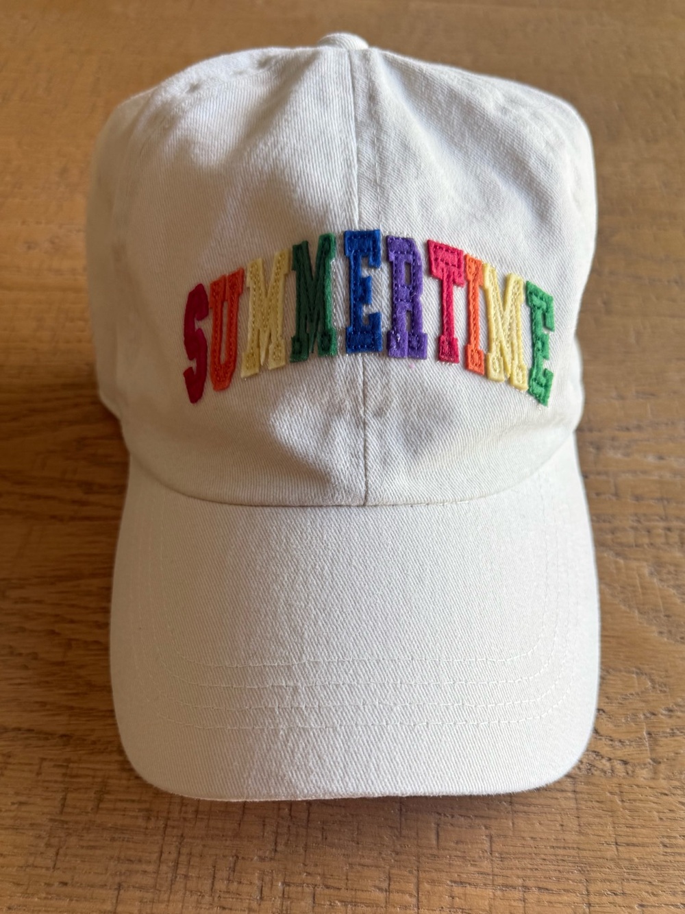 Baseball Cap with Rainbow 'Summer Time' Embroidery